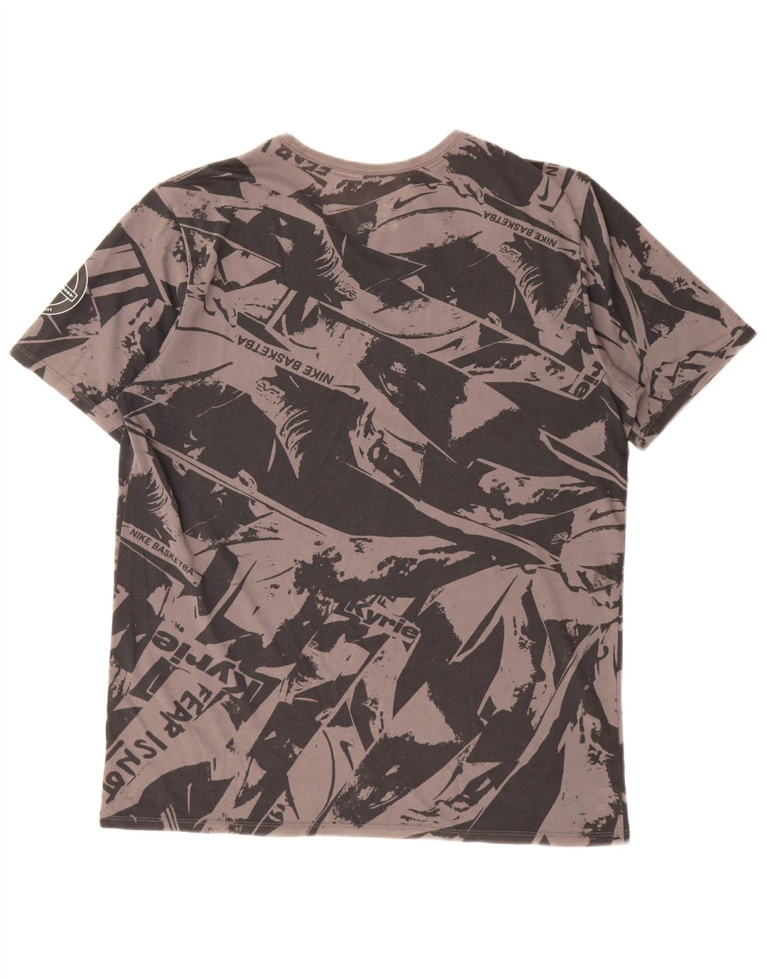 Nike Mens Dri Fit Abstract Pattern Graphic T-Shirt Top Large Grey