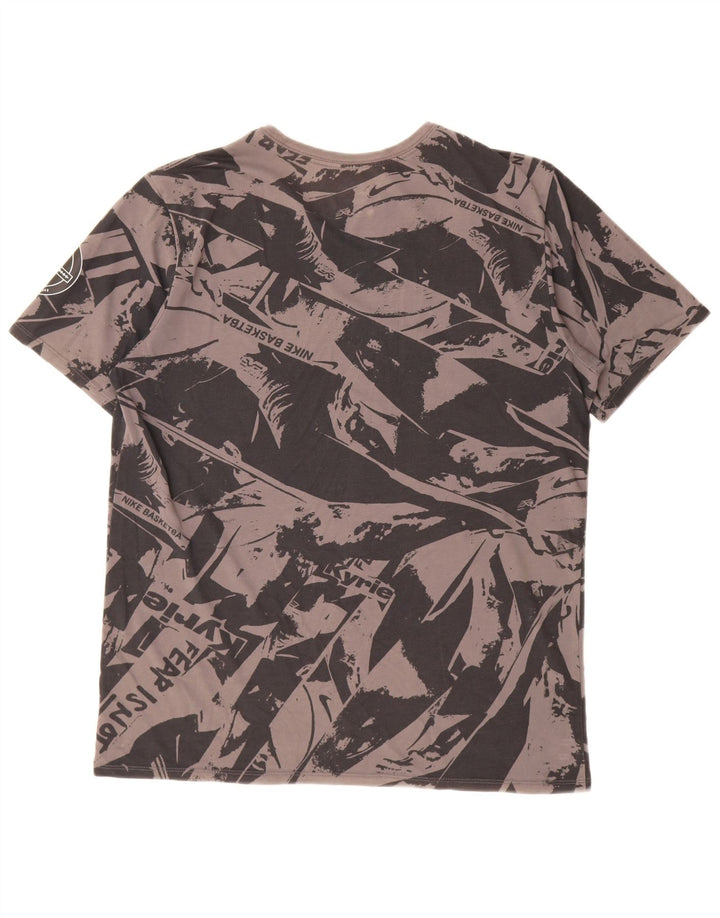 Nike Mens Dri Fit Abstract Pattern Graphic T-Shirt Top Large Grey