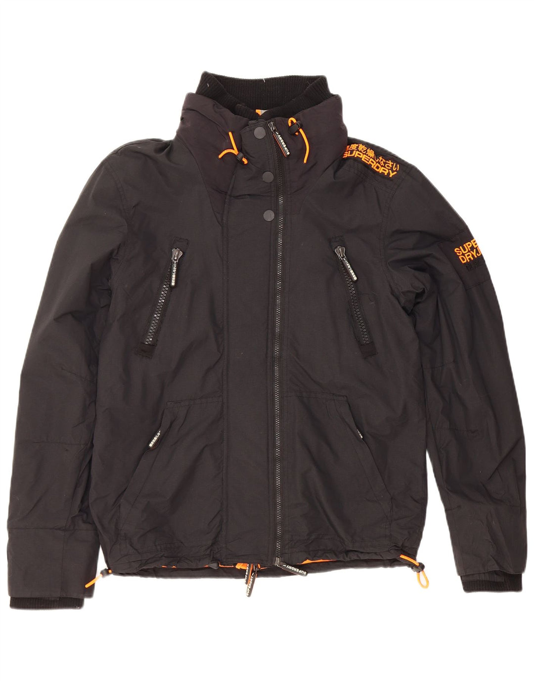 Superdry Womens Windbreaker Jacket UK 16 Large Black Nylon