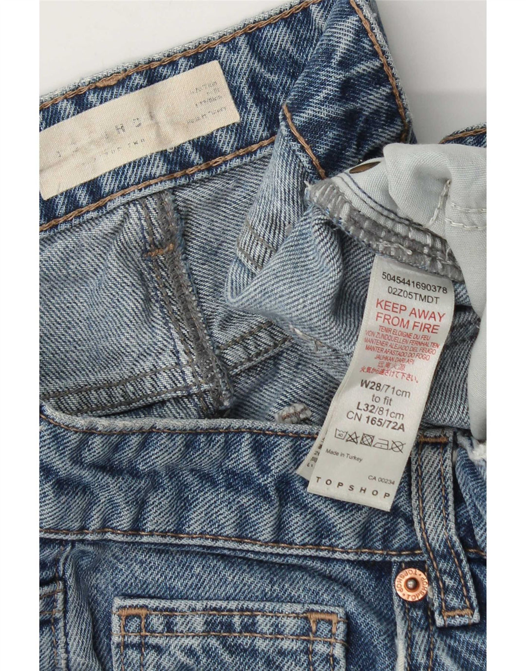 Topshop Womens Bootcut Jeans W28 L32 Blue Cotton