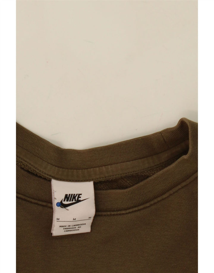NIKE Mens Graphic Sweatshirt Jumper Medium Khaki Colourblock Cotton Vintage Nike and Second-Hand Nike from Messina Hembry 