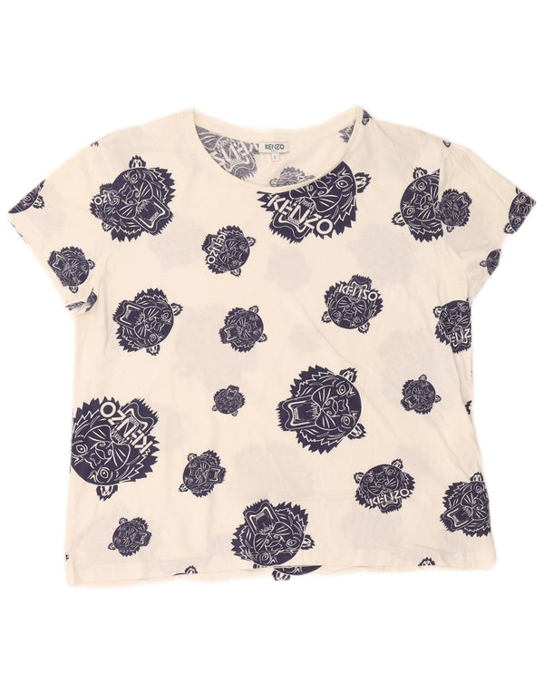 Kenzo Camiseta gráfica para mujer Top UK 46 Large White Cotton