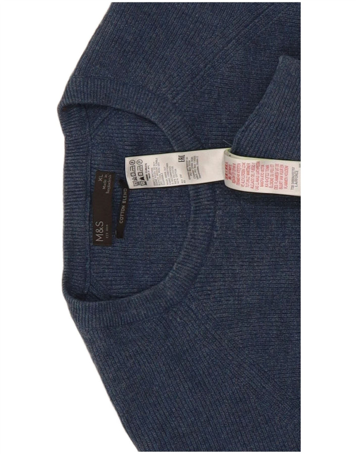 Мужской джемпер с круглым вырезом Marks & Spencer XL, синий полиэстер