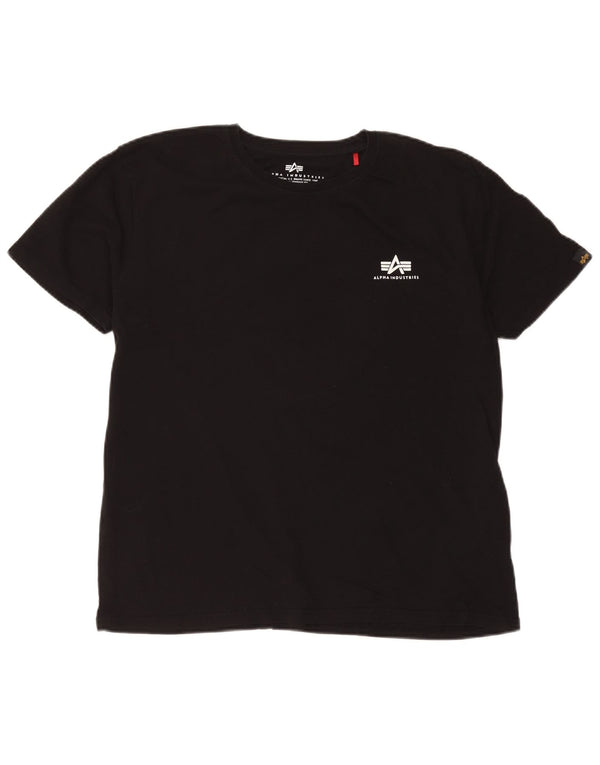 T-shirt grafica da donna Alpha Industries UK 18 XL cotone nero