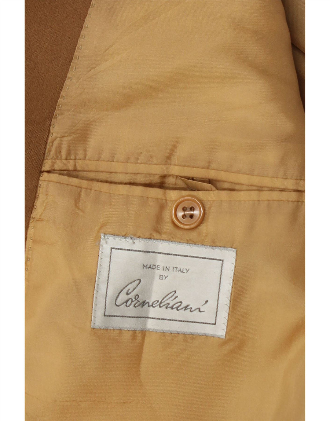 CORNELIANI Mens 2 Button Blazer Jacket IT 50 Large Beige Virgin Wool