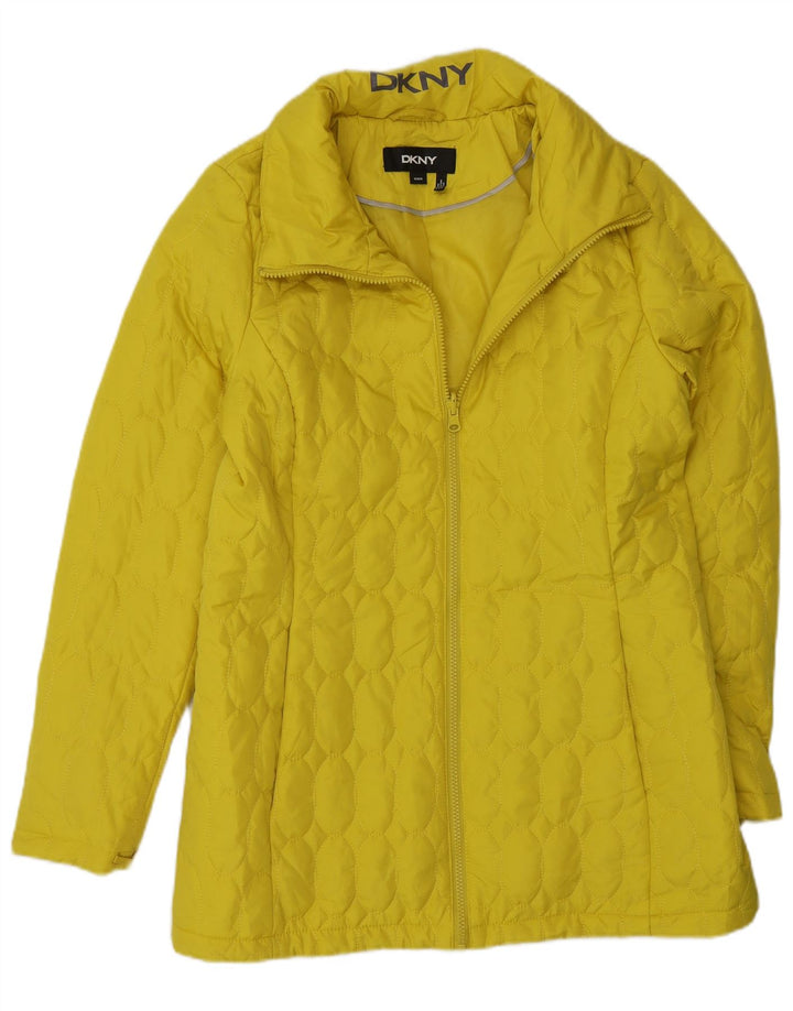 Dkny Womens Padded Jacket UK 12 Medium Yellow Polyester Modern