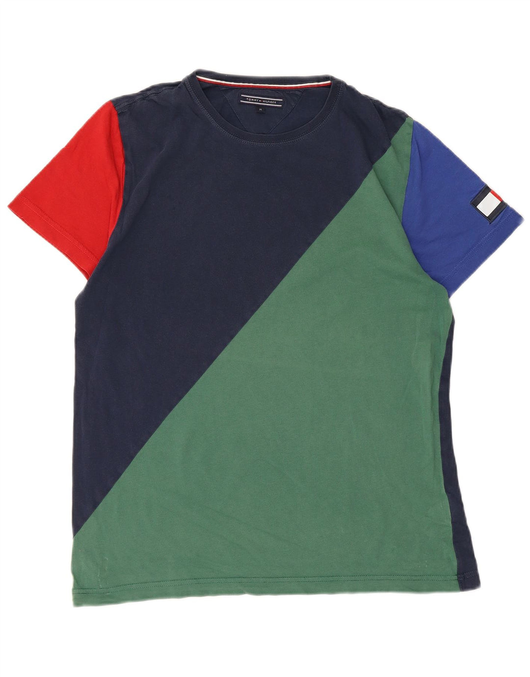 T-shirt da uomo Tommy Hilfiger Top in cotone color block multicolore medio