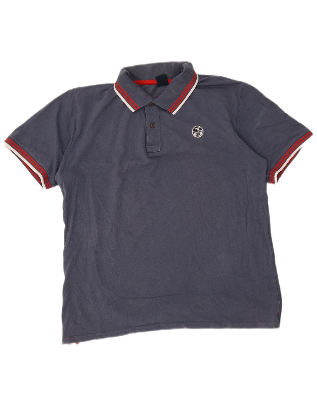 North Sails Mens Polo Shirt Large Navy Blue Cotton