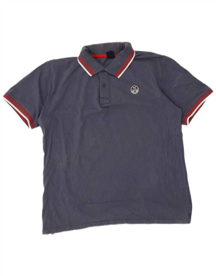 North Sails Mens Polo Shirt Large Navy Blue Cotton
