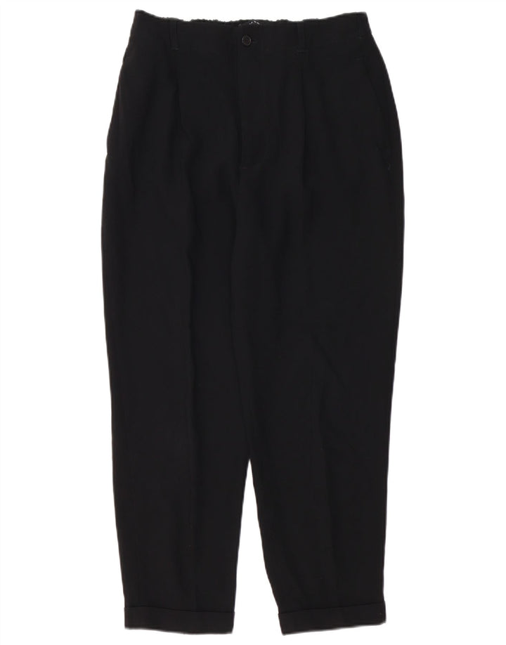 Zara Womens Cropped Trousers Small W26  L24 Black