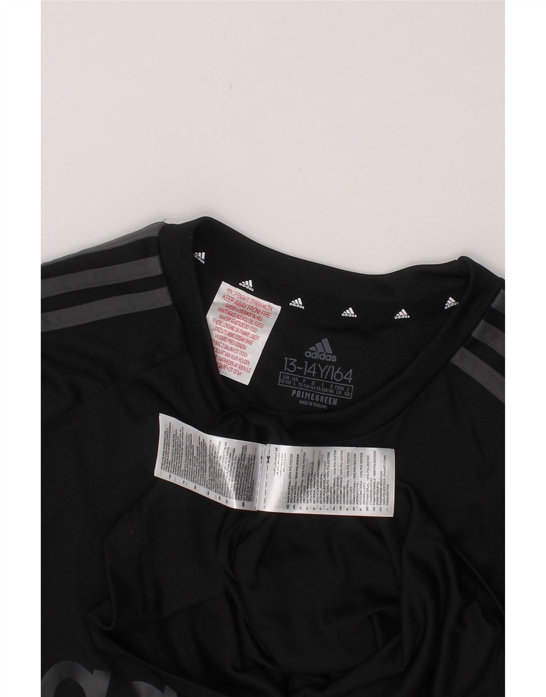 ADIDAS Boys Graphic T-Shirt Top 13-14 Years Black Polyester Vintage Adidas and Second-Hand Adidas from Messina Hembry 