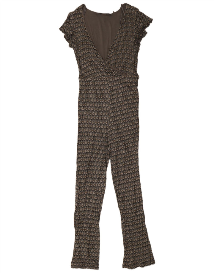 Guess Womens Jumpsuit UK 10 Small  Grey Geometric Viscose