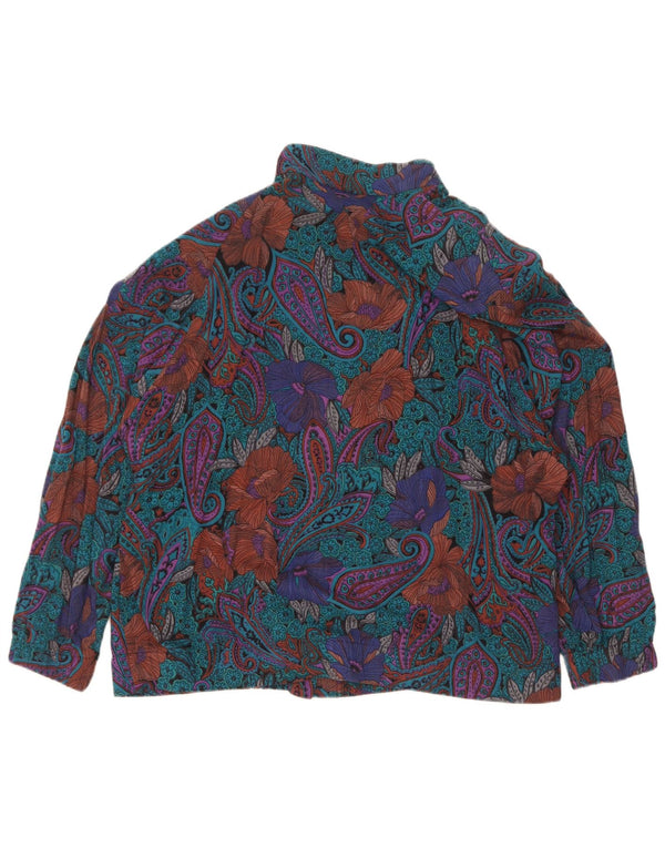 Blusa vintage para mujer EU 44 XL Azul Paisley Viscosa