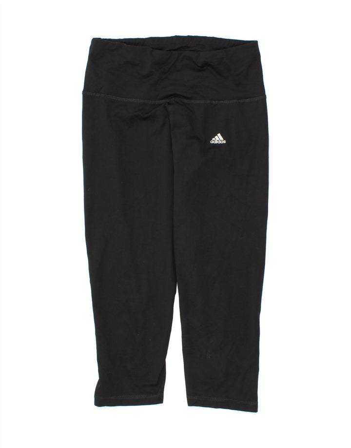 ADIDAS Womens Climalite Capri Leggings UK 8/10 Small  Black Polyester Vintage Adidas and Second-Hand Adidas from Messina Hembry 