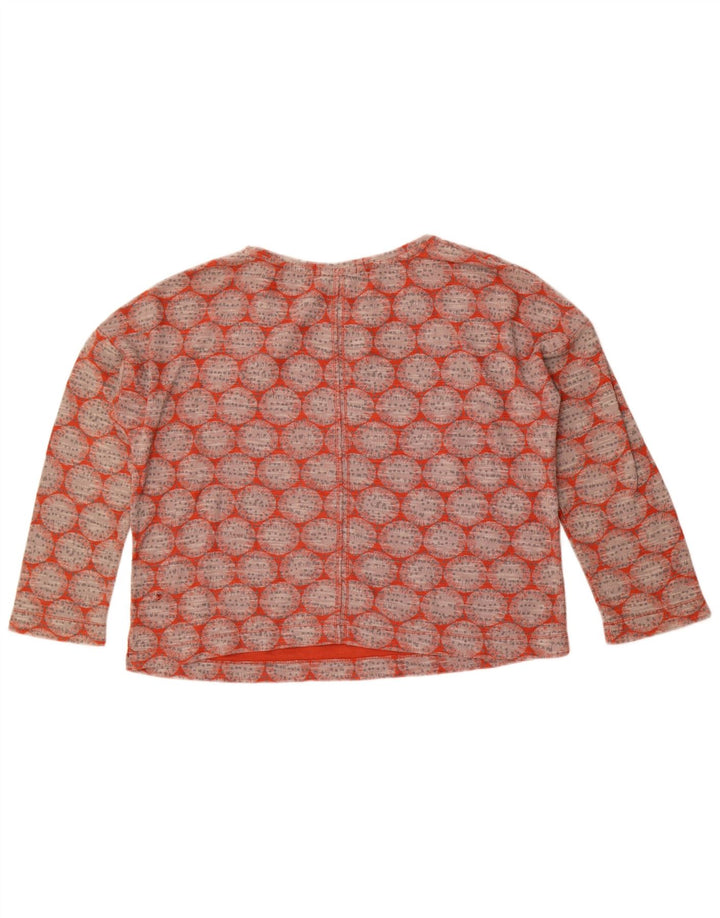 White Stuff Womens Crop Top Long Sleeve UK 12 Medium Red Geometric