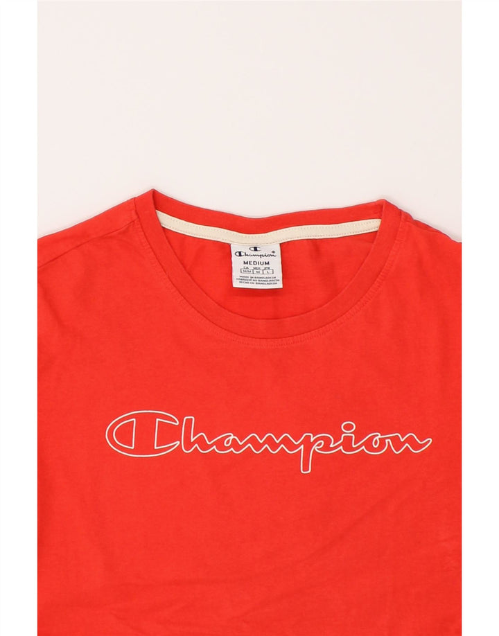 CHAMPION Womens Graphic T-Shirt Top UK 12 Medium Red Vintage Champion and Second-Hand Champion from Messina Hembry 