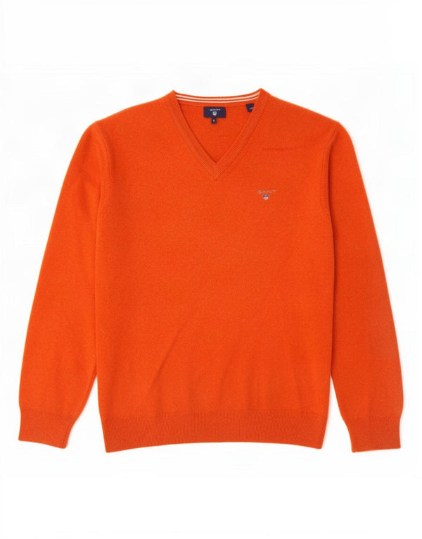 Gant Jersey con cuello en V para mujer UK 44 Large Lana naranja