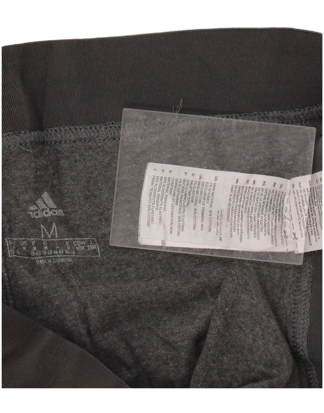 ADIDAS Womens Leggings UK 12/14 Medium  Grey Cotton