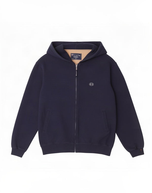 Champion Pull à capuche zippé pour homme en coton bleu marine Taille L