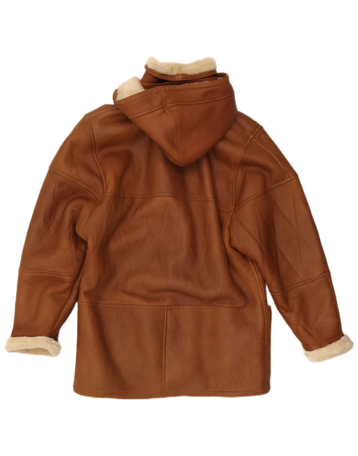 Conbipel Shearling Coat med hætte til kvinder IT 42 Medium Brun
