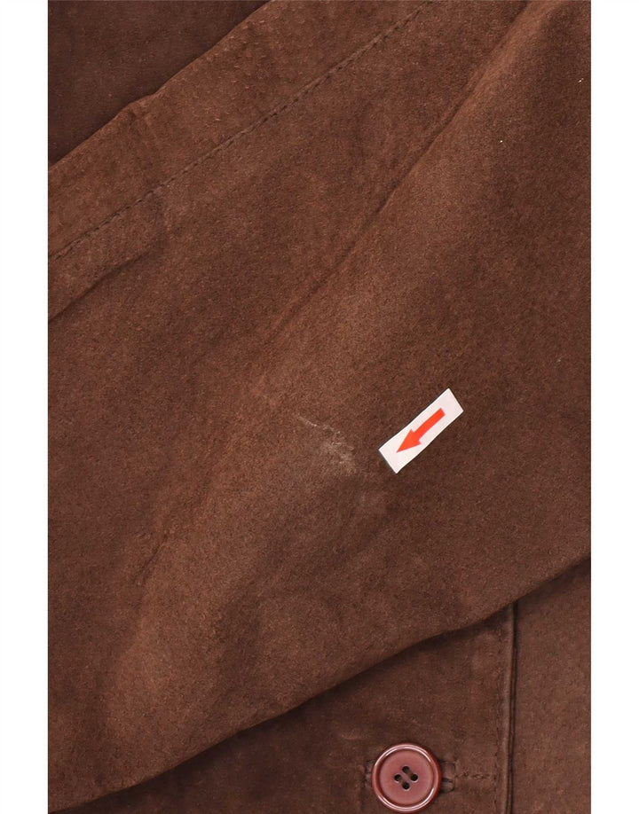 Vintage Womens Loose Fit Leather Jacket UK 14 Medium Brown Leather