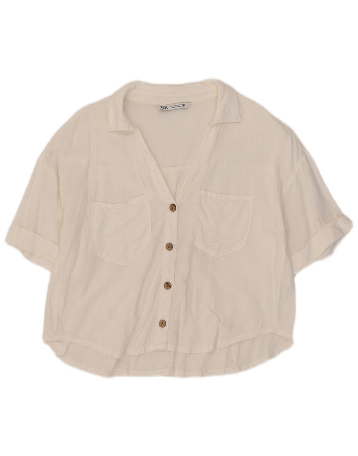 Cămașă supradimensionată pentru femei Zara UK 14 Medium White