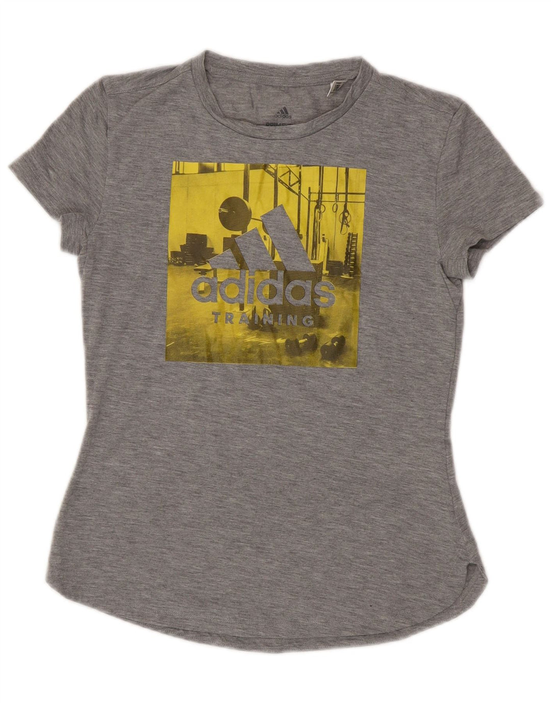 ADIDAS Womens Graphic T-Shirt Top UK 8/10 Small Grey Polyester