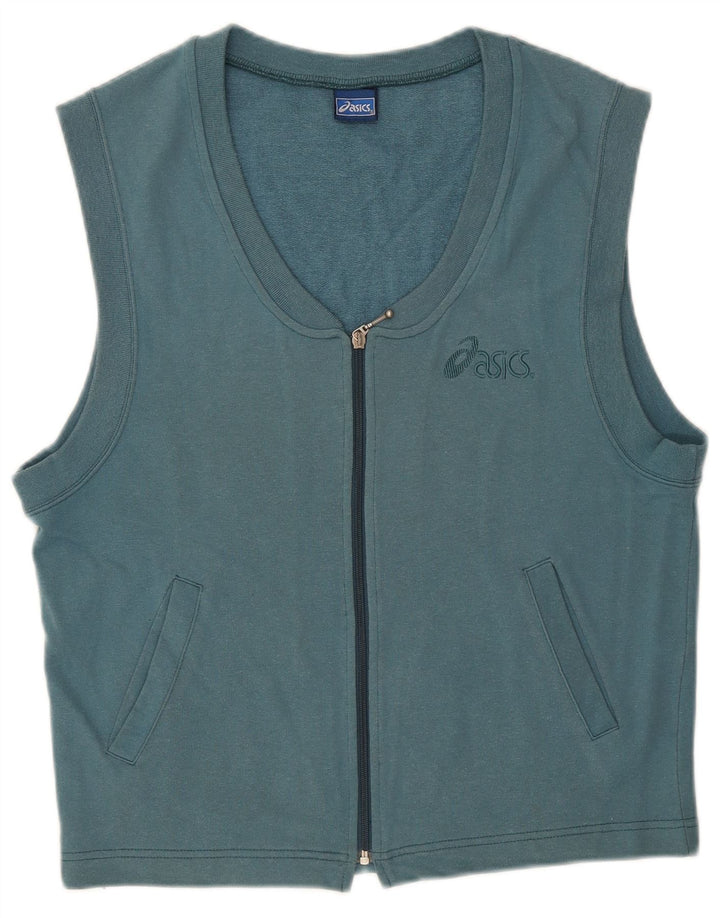 Asics Mens Sleeveless Tracksuit Top Jacket Large Blue