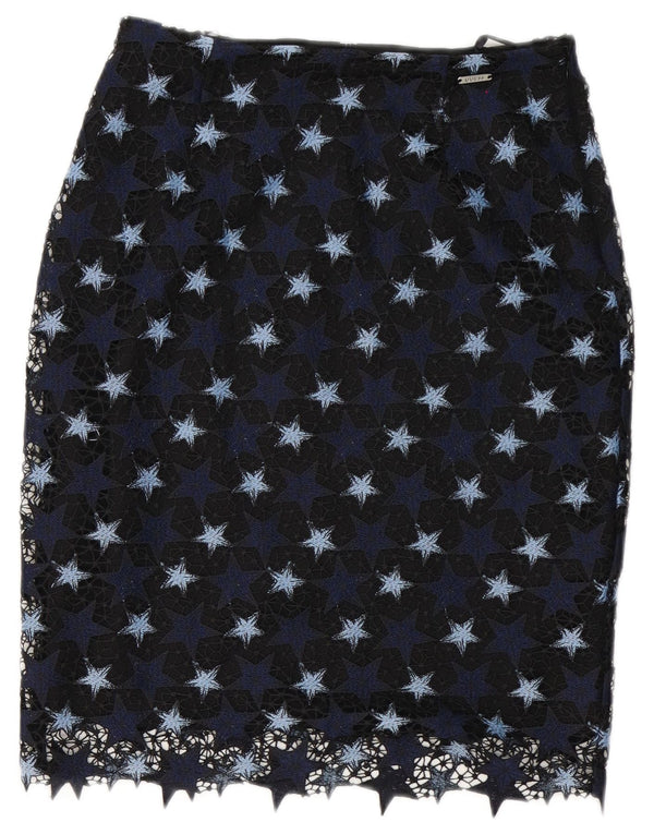Guess Damen Bleistiftrock W27 Small Marineblau Polyester