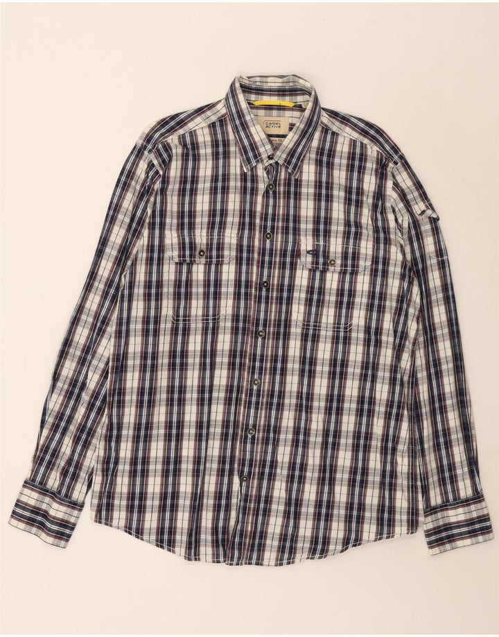 Camel Active Mens Shirt Large Blue Check Cotton