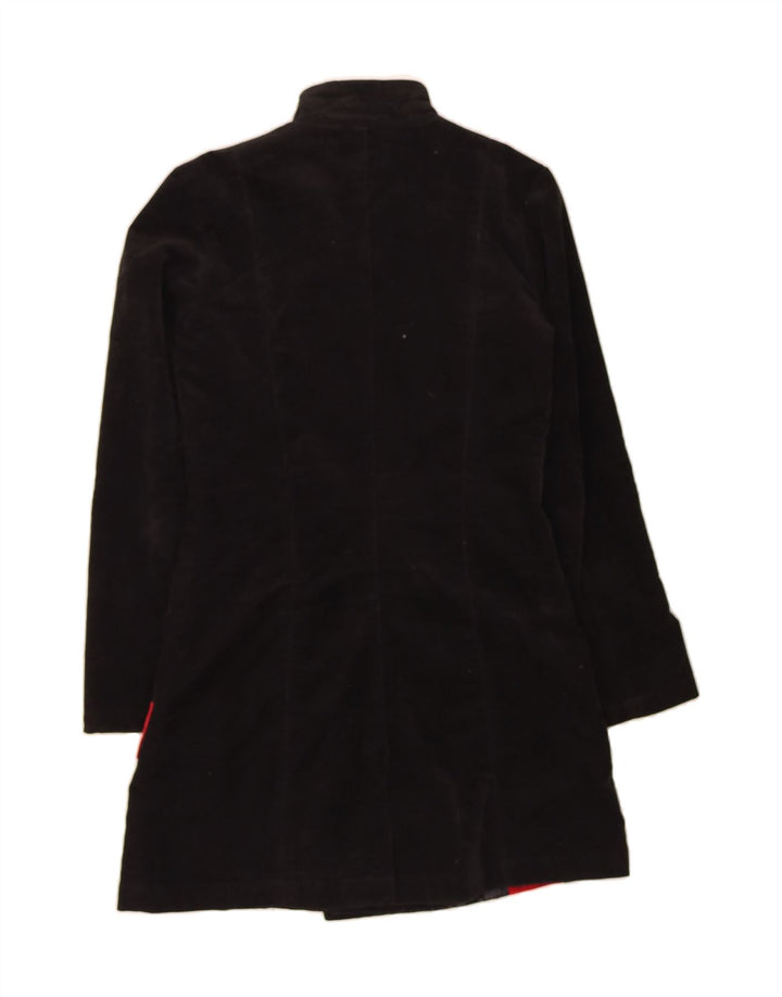 DESIGUAL Womens Graphic Overcoat EU 38 Medium Black Colourblock Cotton Vintage Desigual and Second-Hand Desigual from Messina Hembry 