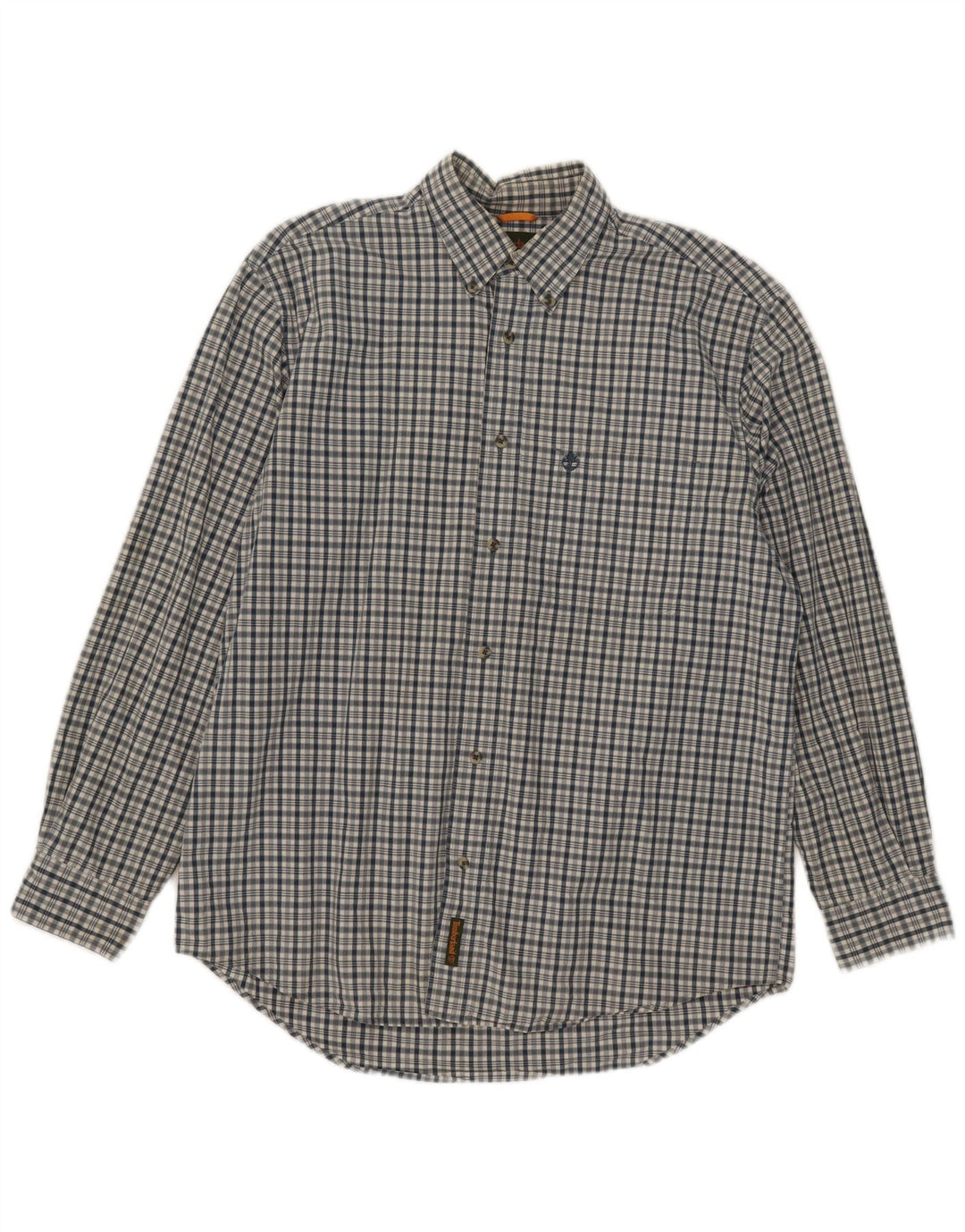 Timberland Mens Shirt Medium Navy Blue Check Cotton