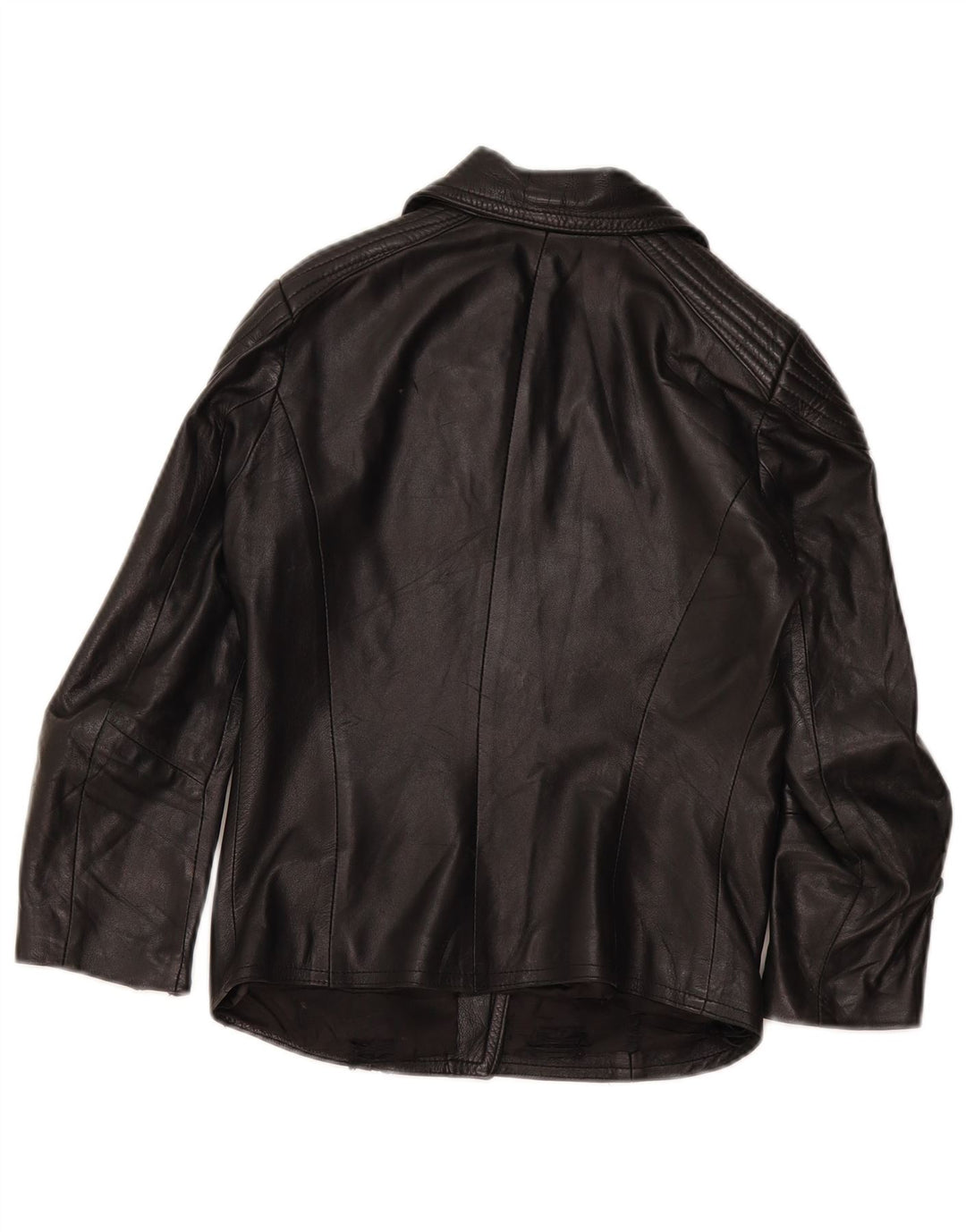 Vintage Womens Leather Biker Jacket UK 4 XS Black