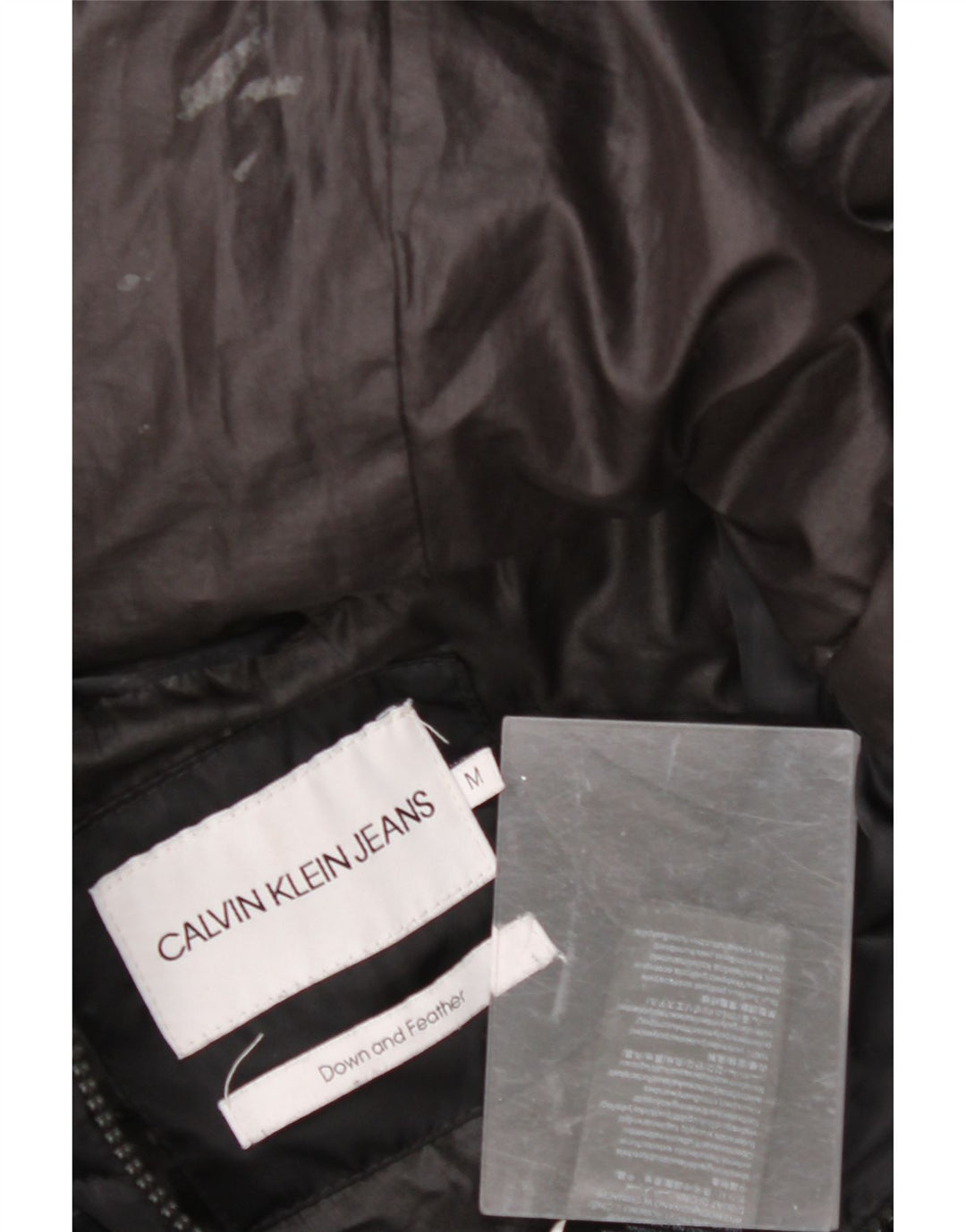 CALVIN KLEIN JEANS Womens Hooded Padded Coat UK 12 Medium Black Polyester