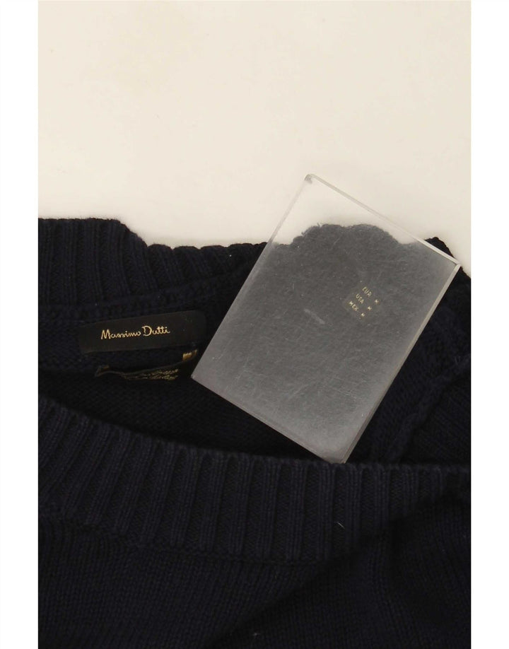 Massimo Dutti Pull à col rond pour homme Bleu marine moyen