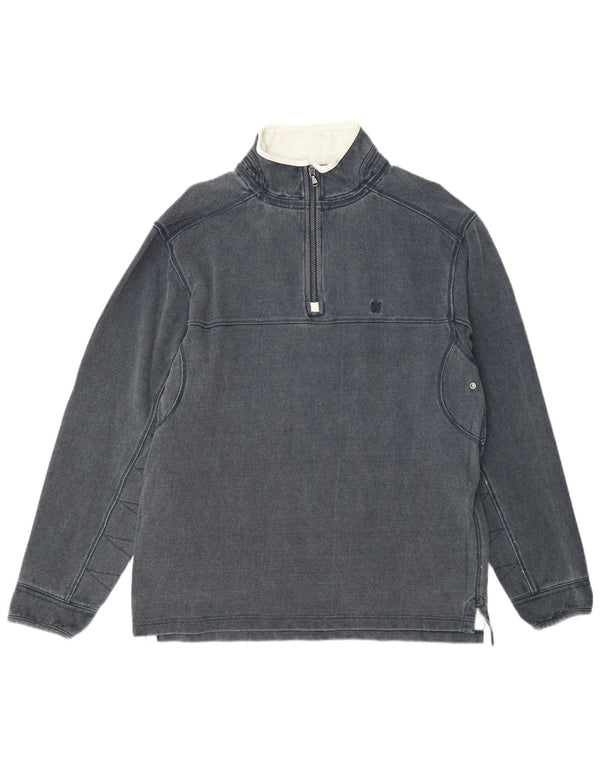 Crew Clothing Mens Zip Neck Sweatshirt Jumper Medium Grey Cotton