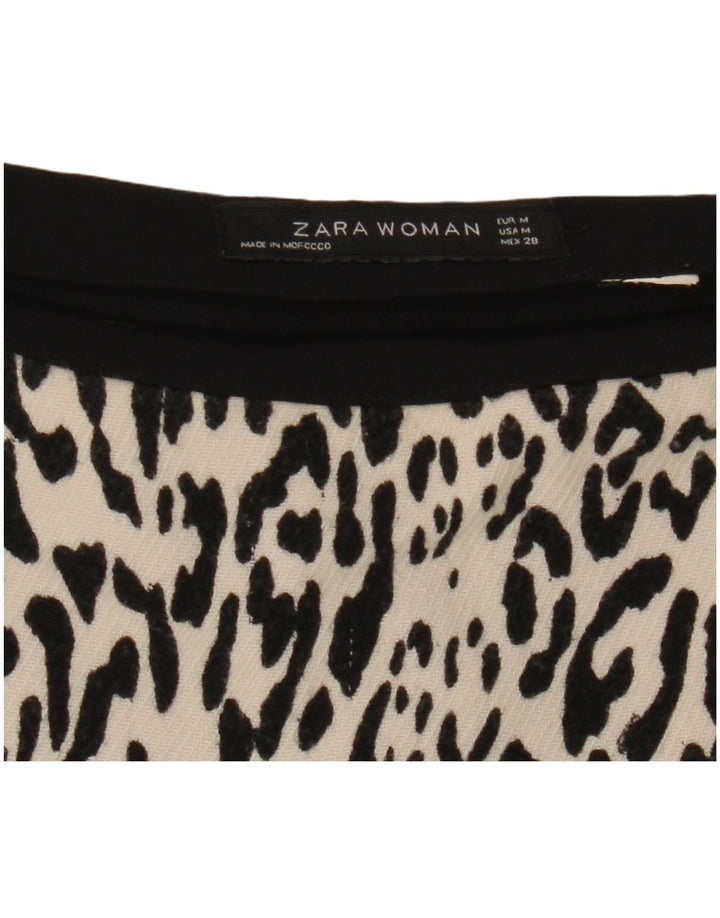 Zara Womens Mini Skirt Medium W28  Off White Animal Print