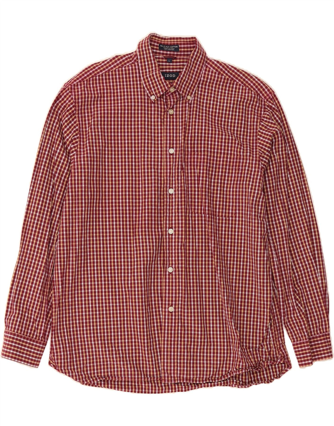 IZOD Mens Shirt Large Red Check Cotton Vintage Izod and Second-Hand Izod from Messina Hembry 