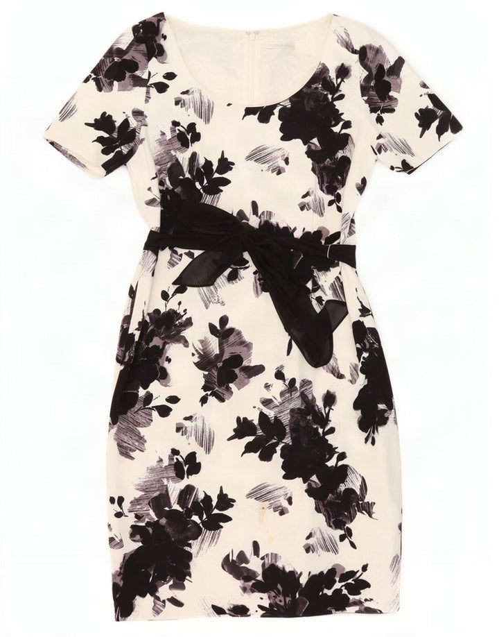Jacques Vert Vestido tubo para mujer UK 44 Poliéster floral blanco grande