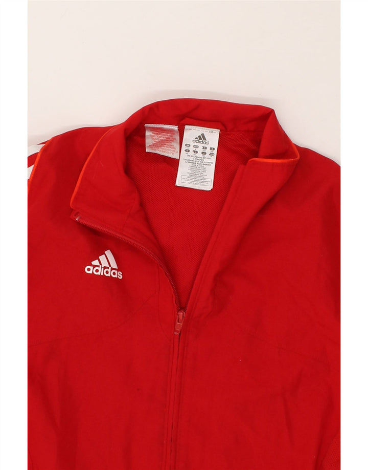 ADIDAS Boys Climalite Graphic Tracksuit Top Jacket 11-12 Years Red Vintage Adidas and Second-Hand Adidas from Messina Hembry 