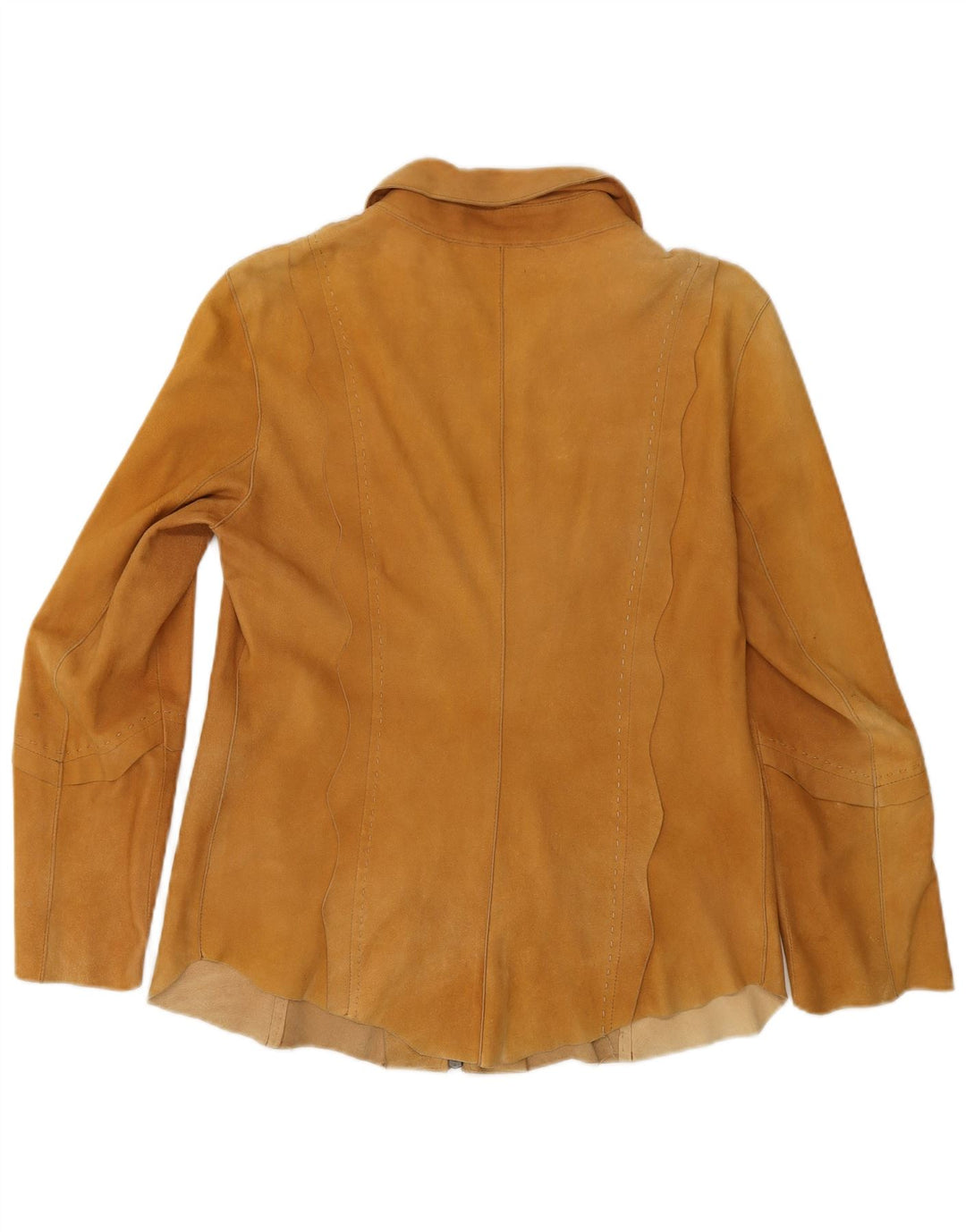Vintage Womens Suede Overshirt Shirt IT 44 Medium Beige Leather