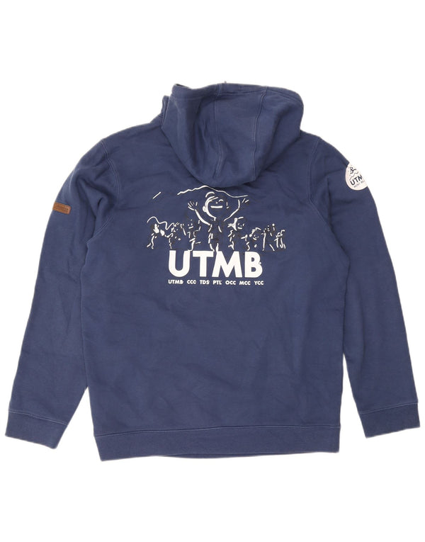 Felpa con cappuccio grafica da uomo Columbia, cotone medio blu navy