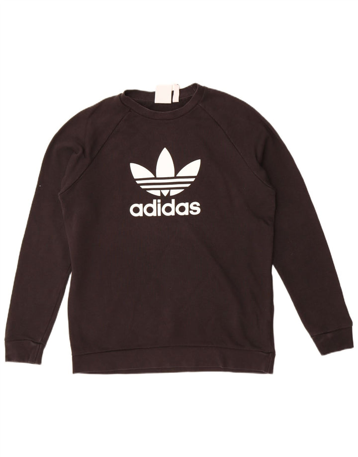 Adidas Mens Graphic Sweatshirt Jumper Medium Black Cotton