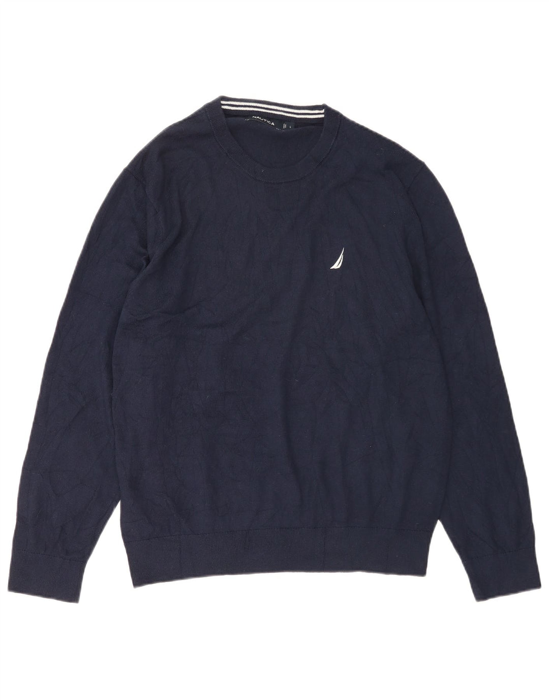 Nautica Mens Crew Neck Jumper Sweater Large Navy Blue