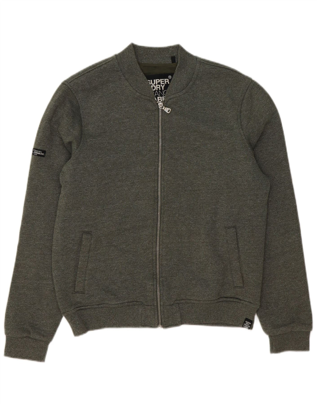 SUPERDRY Womens Tracksuit Top Jacket UK 14 Medium Khaki Cotton