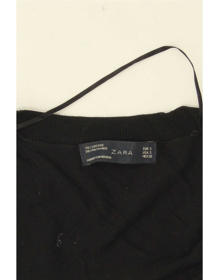 Zara Dame Vest Tank Top UK 10 Lille Sort