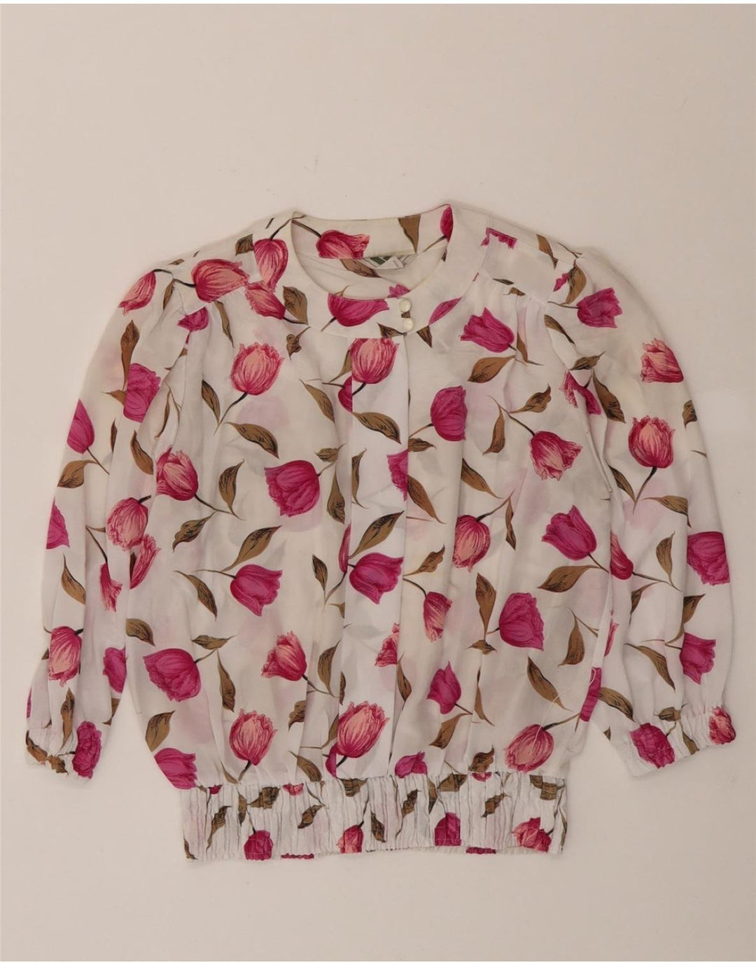 FRANKEN WALDER Womens 3/4 Sleeve Blouse Top EU 38 Medium White Floral Vintage Franken Walder and Second-Hand Franken Walder from Messina Hembry 