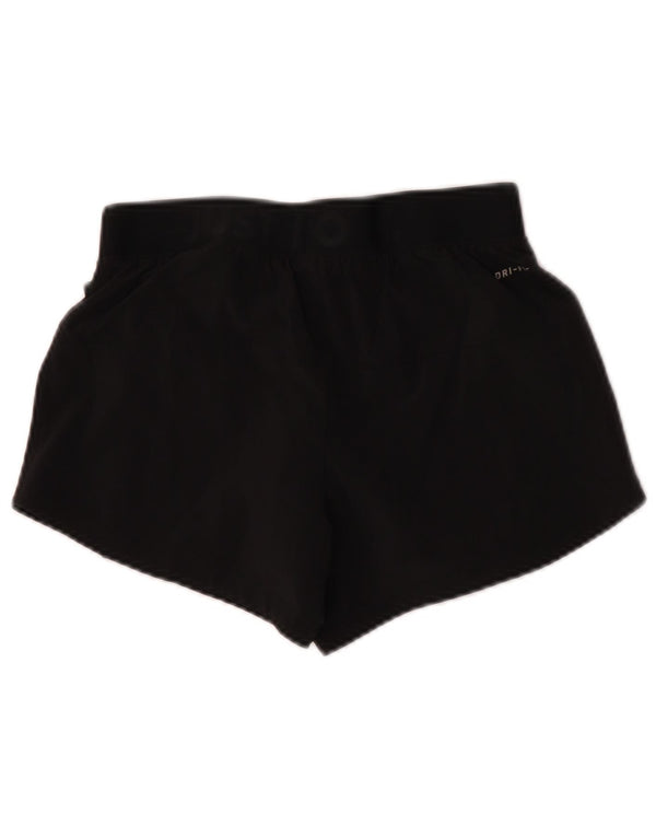 Nike Damen Dri Fit Graphic Sport Shorts UK 6 XS Schwarz Polyester