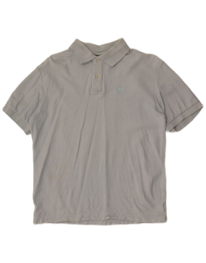 Fila Mens Polo Shirt Large Grey Cotton