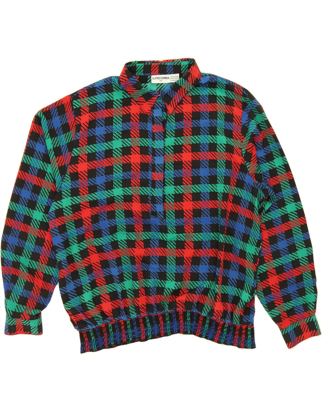 ALFRED DUNNER Womens Pullover Shirt Blouse UK 20 2XL Multicoloured Check Vintage Alfred Dunner and Second-Hand Alfred Dunner from Messina Hembry 